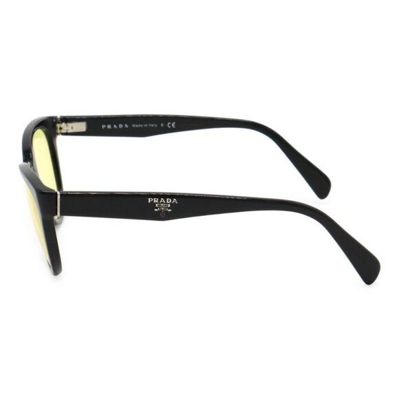 Prada Sunglasses Eyewear Cat Eye Clear Yellow Black Silver Hardware 52 17 Vpr10